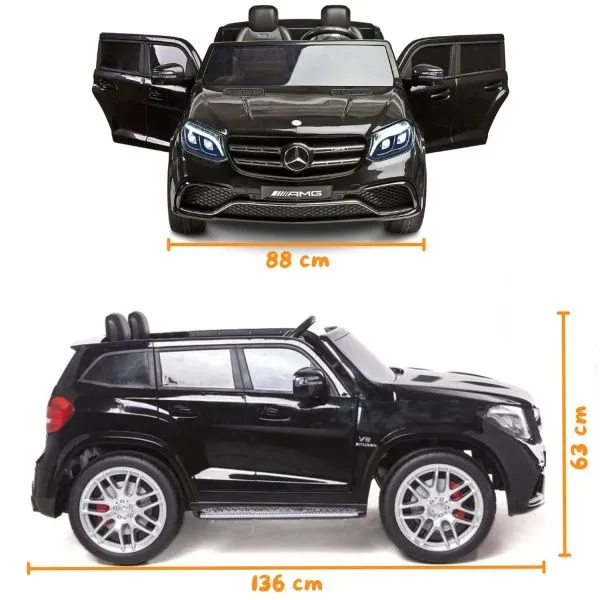 Электромобиль Mercedes Benz GLS63 (черный лак, 4WD, 12V) - HL228