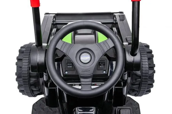 Детский электромобиль трактор с ковшом и пультом управления (зеленый, 2WD, EVA) - HL389-LUX-GREEN