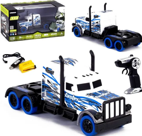 Радиоуправляемый грузовик - тягач FASTER BEAST (2WD, акб, 1:16) - GM1929-BLUE
