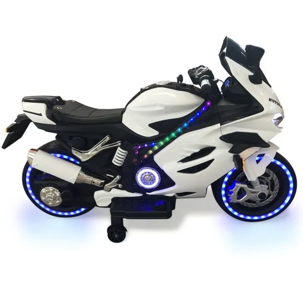 Детский электромотоцикл Ducati (12V, EVA, ручка газа, спидометр) - FT-921-WHITE