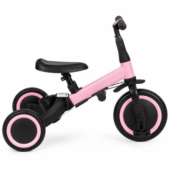 Детский беговел-велосипед 4в1 с родительской ручкой, розовый - TR007-PINK