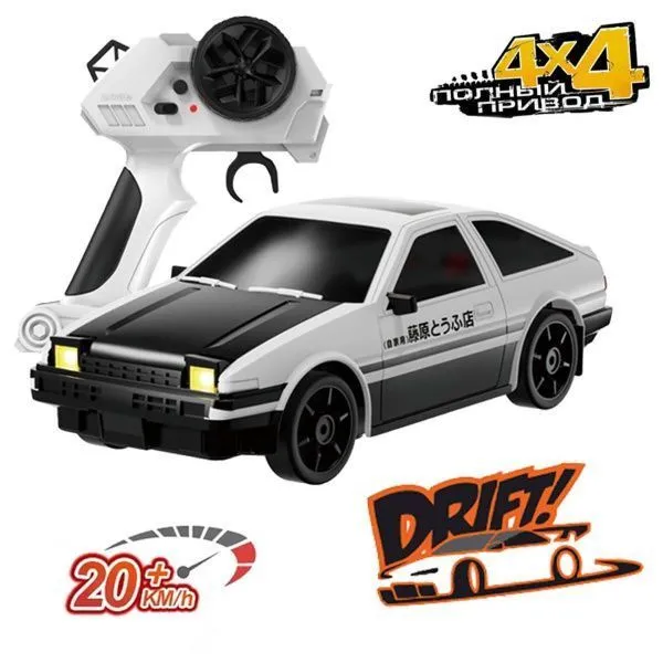 Радиоуправляемая машина для дрифта Toyota AE86 (19 см, 15 км/ч, свет, сменные колеса, фишки) - RC-24A