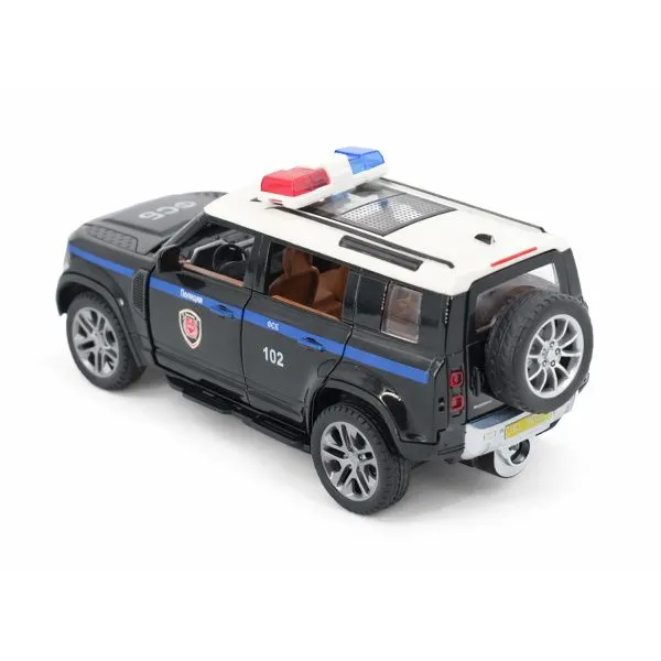 Радиоуправляемая металлическая полицейская машина Land Rover Defender 1:22 - HCL-3610-BLACK