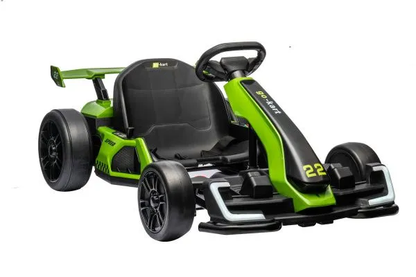 Детский электромобиль дрифт картинг (зеленый, 12 км/ч, 24V) - AHL007-GREEN