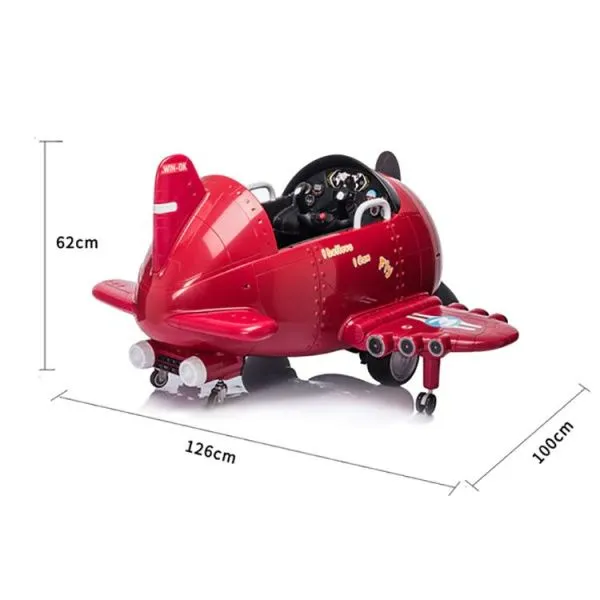Детский электромобиль - самолет 12V - JJ20201-RED