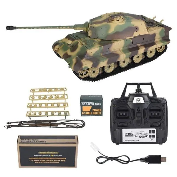 Радиоуправляемый танк Heng Long King Tiger S version V7.0 масштаб 1:16 - 3888A-1-Upg-V7