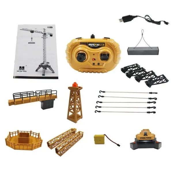 Радиоуправляемый башенный кран HUI NA TOYS масштаб 1:14 2.4G - HN1585