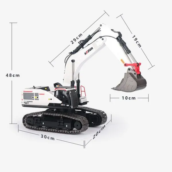 Радиоуправляемый экскаватор белый HUI NA TOYS масштаб 1:14 2.4G - HN1594-WHITE