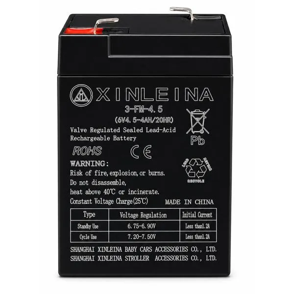Аккумулятор XINLEINA 6V4.5Ah/20Hr - 3FM4.5
